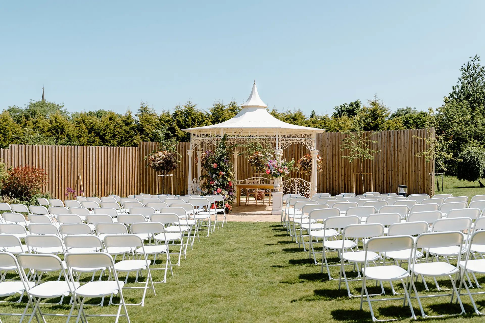 The Pear Tree Purton seasons summer garden pavilion setup
