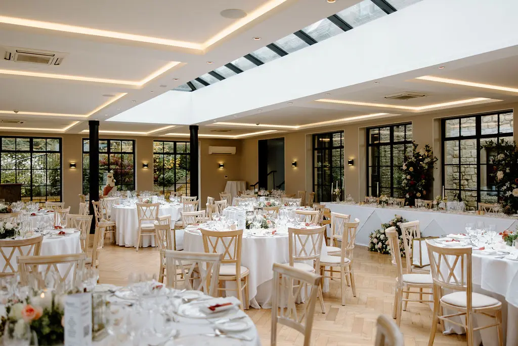 The Pear Tree wedding venue reception dinner setup